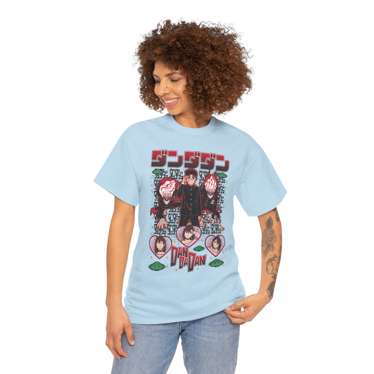 Okarun x Momo Unisex Heavy Cotton T-Shirt | Dandadan Anime Graphic Tee