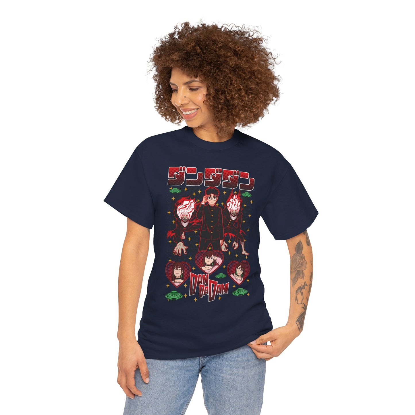 Okarun x Momo Unisex Heavy Cotton T-Shirt | Dandadan Anime Graphic Tee