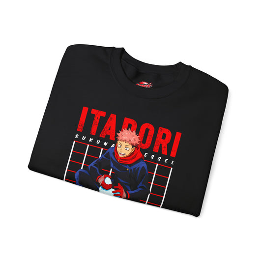 Yuji Itadori Unisex Heavy Blend Crewneck Sweatshirt | Anime-Inspired Streetwear Graphic Pullover | Sukuna Vessel