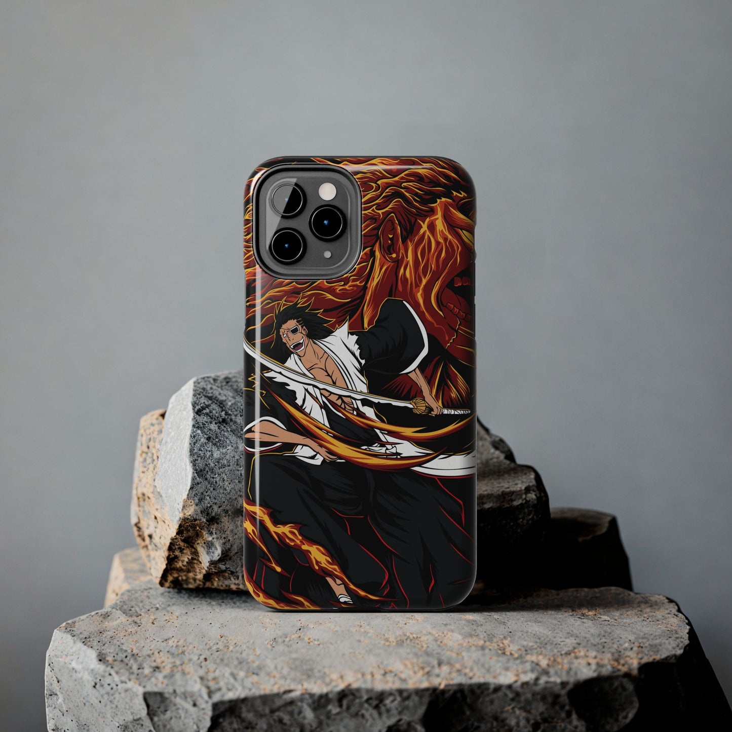 Genryūsai Yamamoto Flame Bankai Double Layered Phone Case | Bleach-Inspired Protective Anime Case