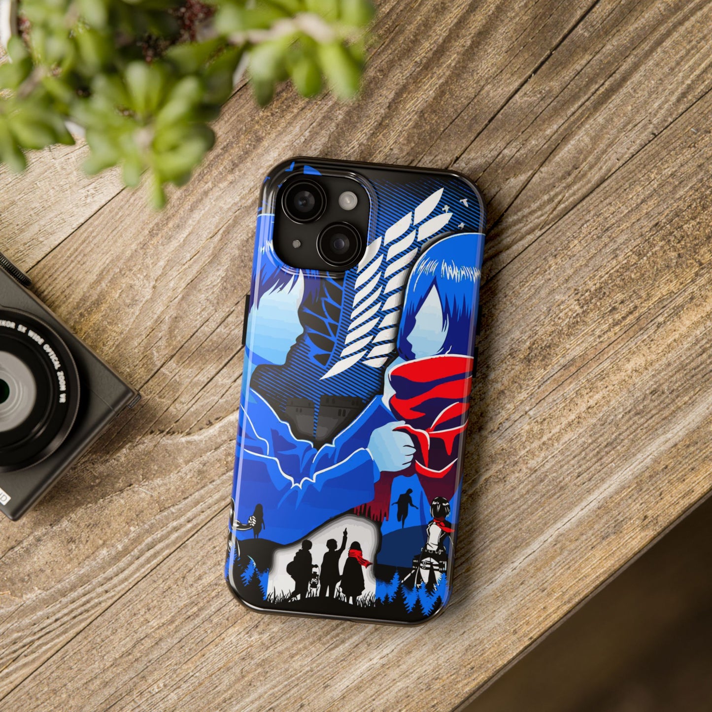 Mikasa x Eren Double Layered Phone Case | Attack on Titan-Inspired Protective Anime Case