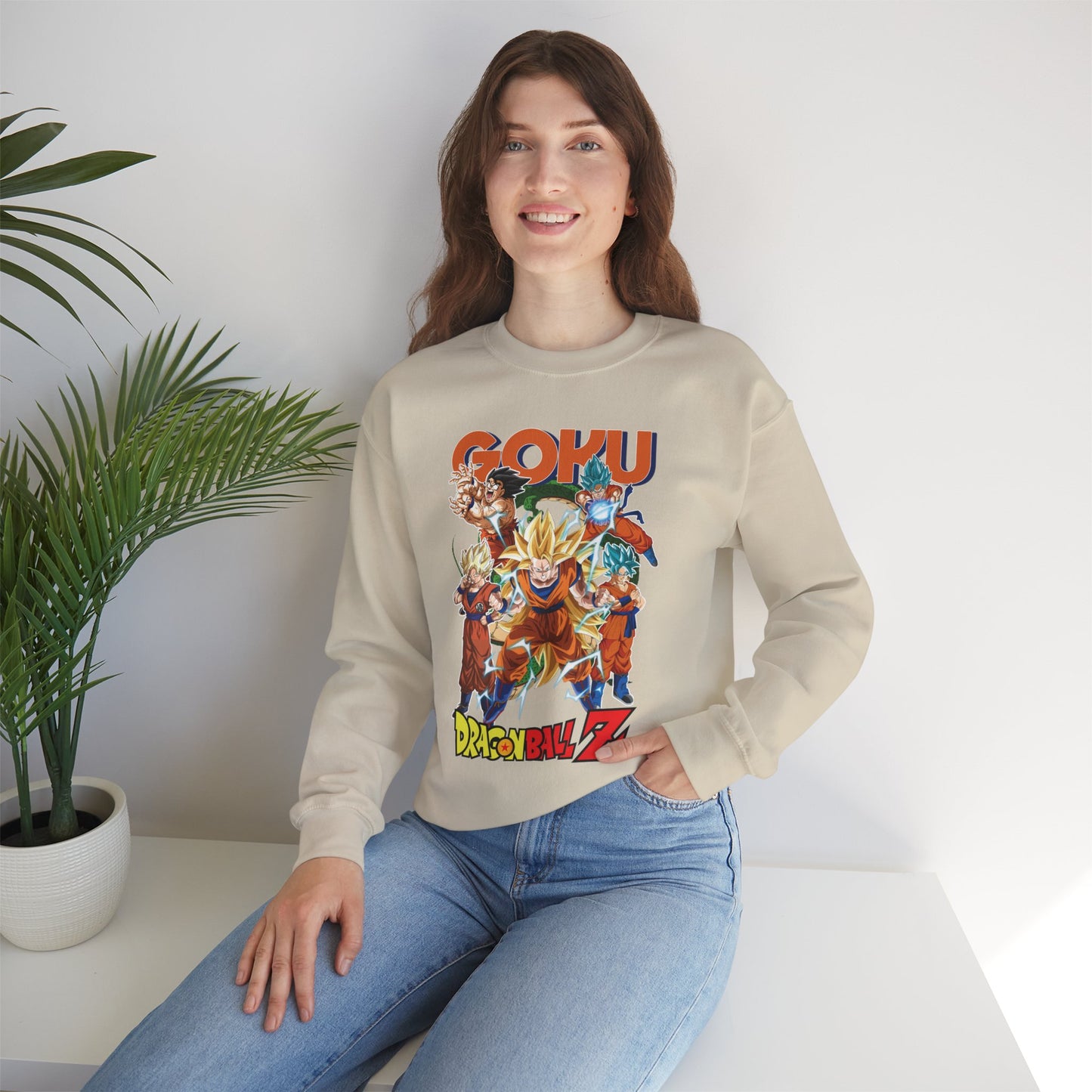 Goku “Legacy of Power” Unisex Heavy Crewneck | Dragon Ball Z Streetwear Sweatshirt