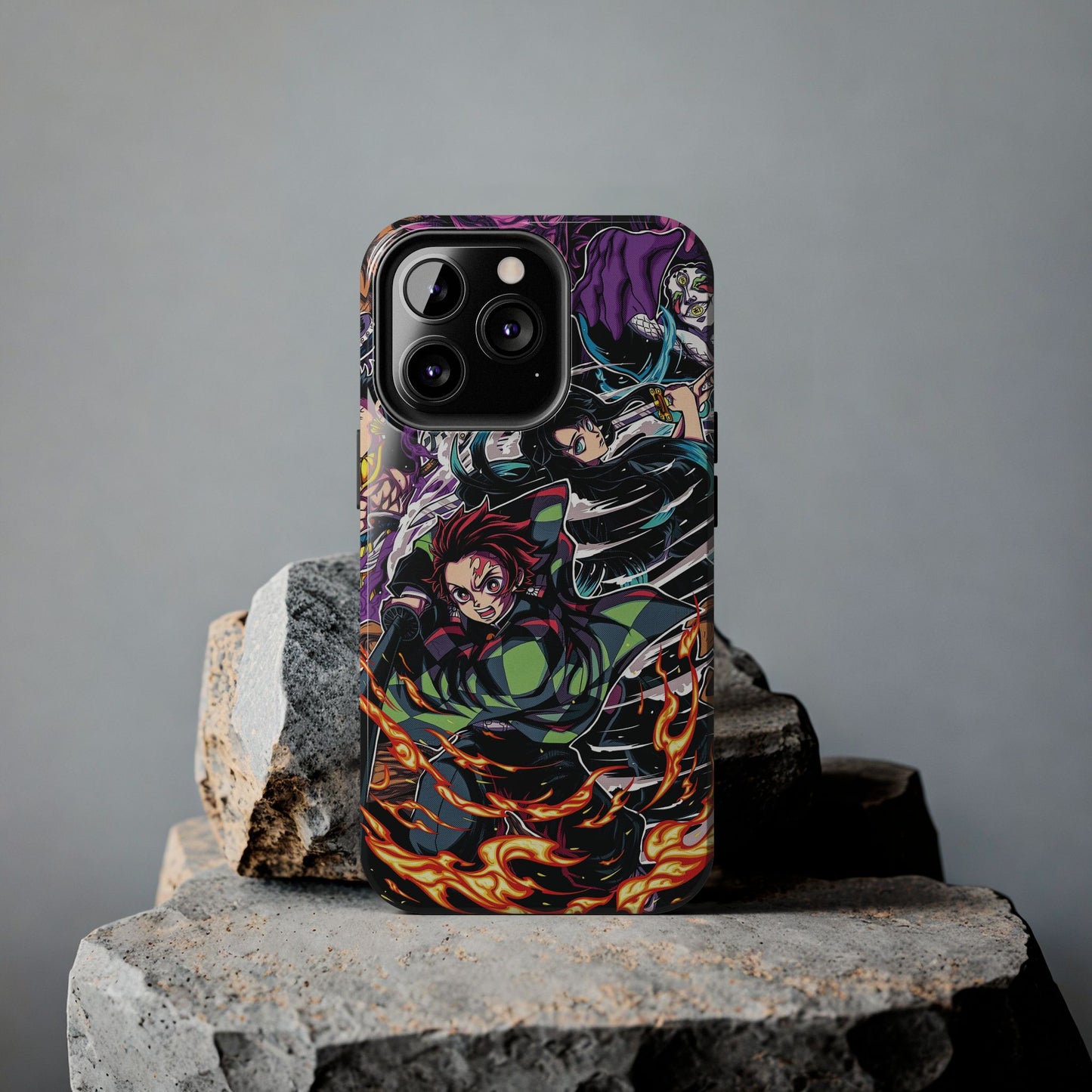 Tanjiro & Muichiro Vs Hantengu Double Layered Phone Case | Demon Slayer-Inspired Anime Case