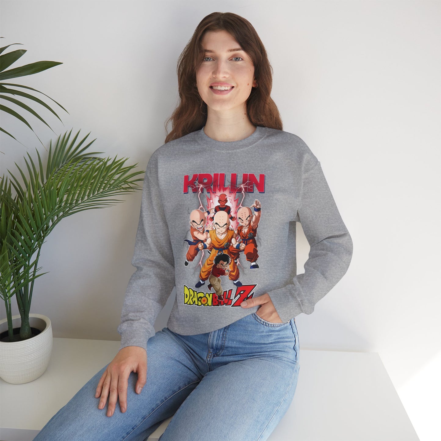 Krillin “Earth’s Strongest” Unisex Heavy Crewneck | Dragon Ball Z Streetwear Sweatshirt