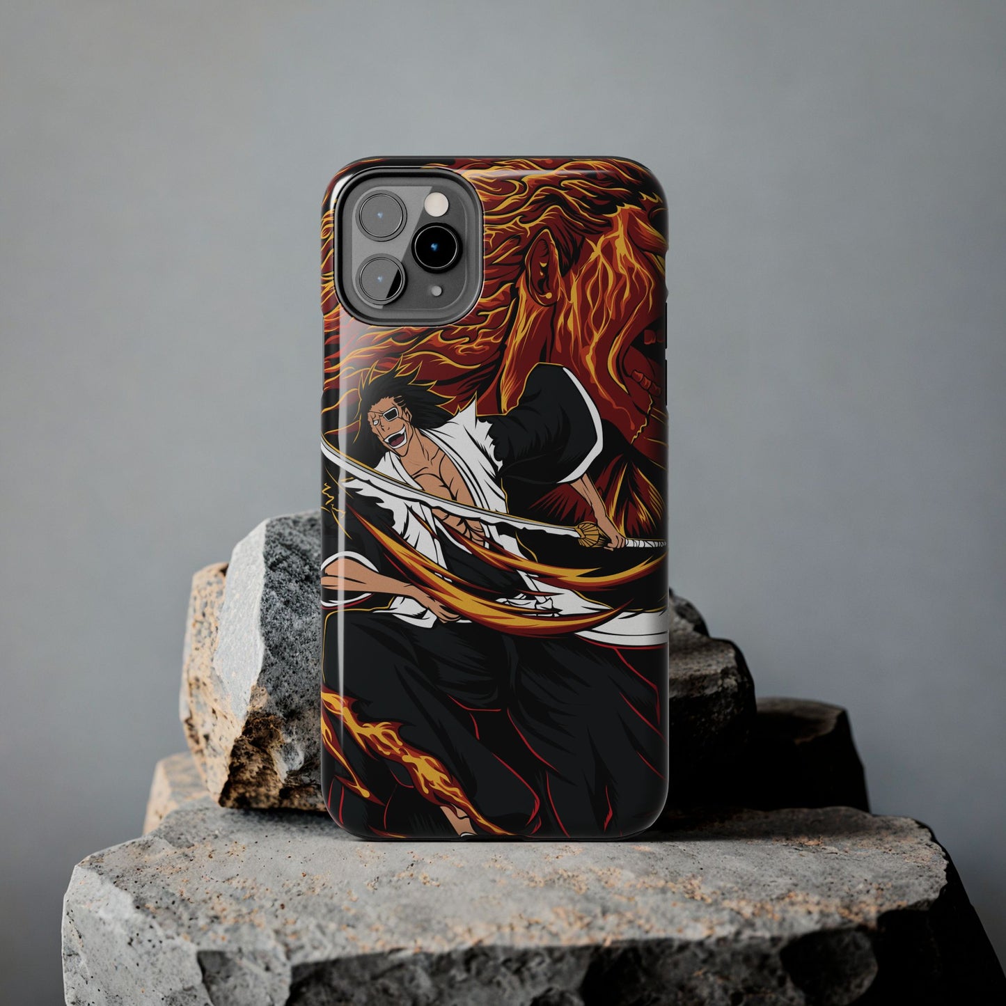 Genryūsai Yamamoto Flame Bankai Double Layered Phone Case | Bleach-Inspired Protective Anime Case