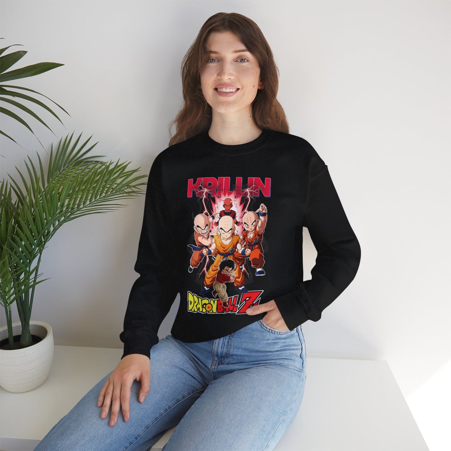 Krillin “Earth’s Strongest” Unisex Heavy Crewneck | Dragon Ball Z Streetwear Sweatshirt