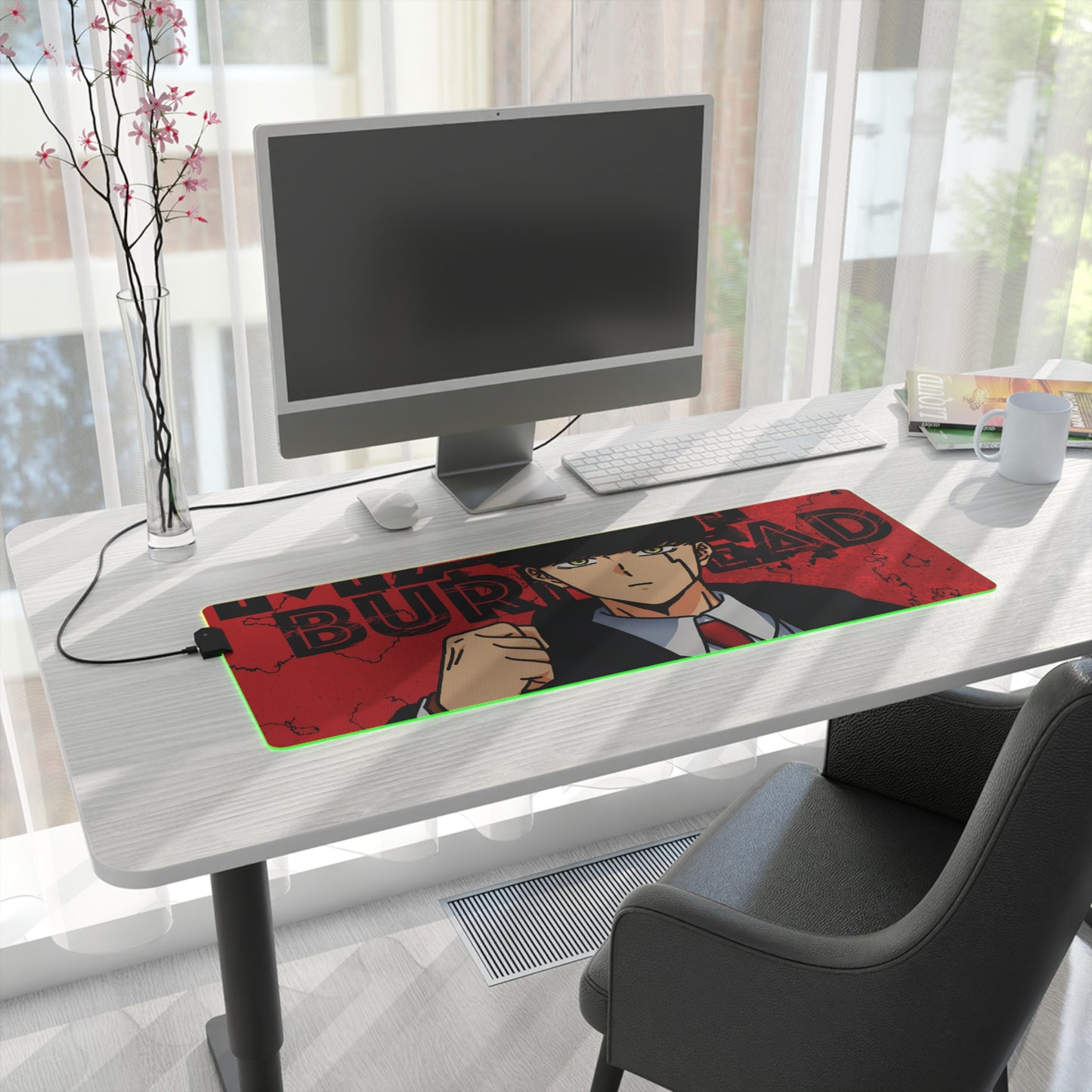 Mash Burnedead LED Gaming Mouse Pad | Mashle: Magic and Muscles RGB Desk Mat