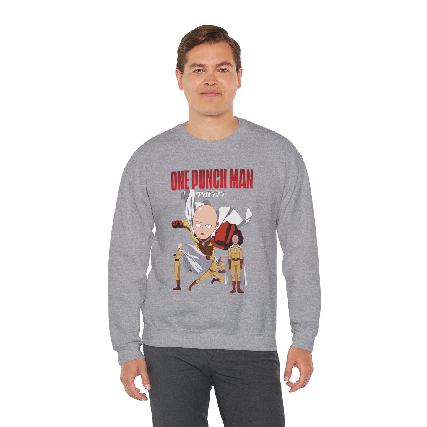Saitama “One Punch Man” Unisex Heavy Crewneck | Anime Streetwear Sweatshirt