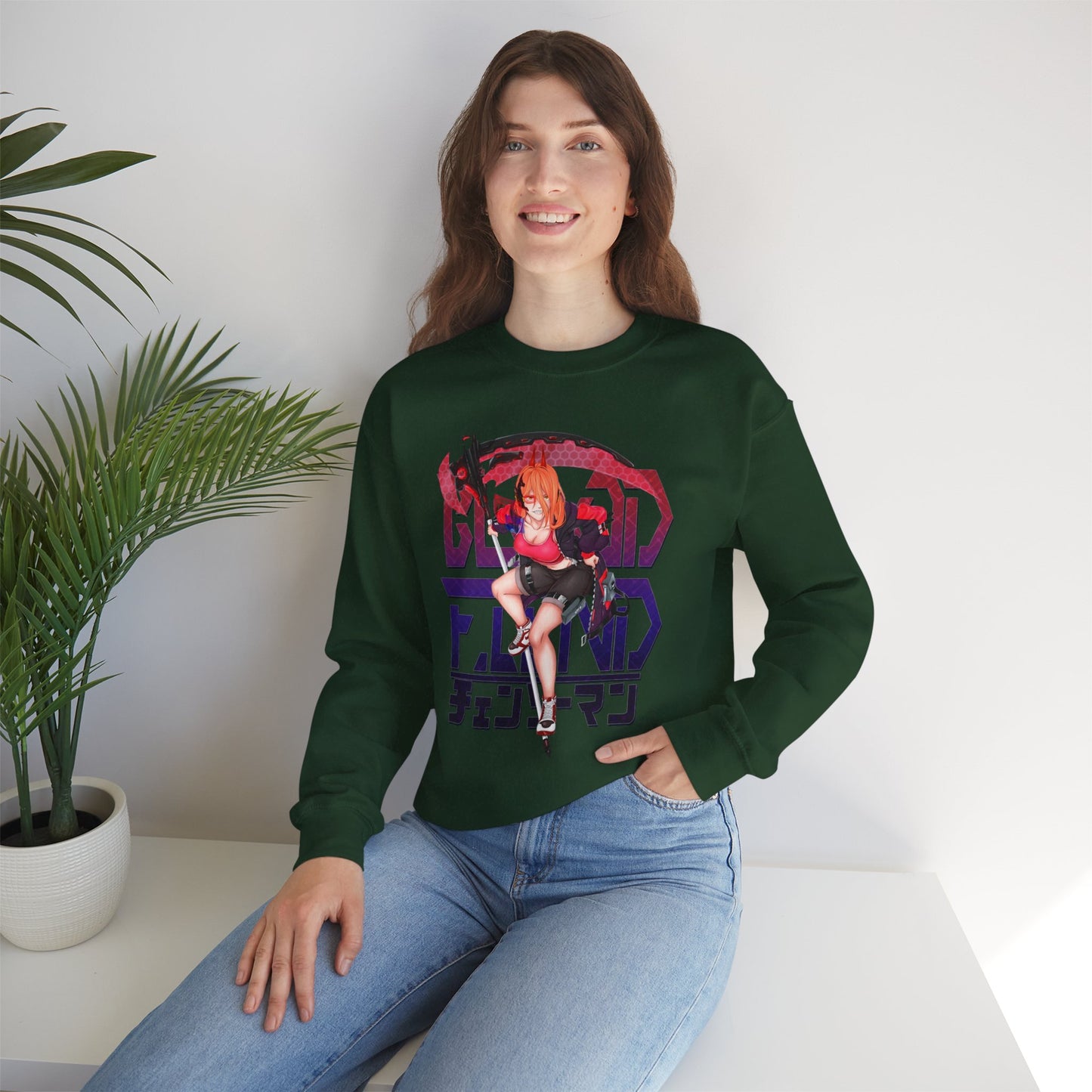 Blood Fiend Power III Unisex Heavy Blend Crewneck Sweatshirt | Chainsaw Man Anime Pullover