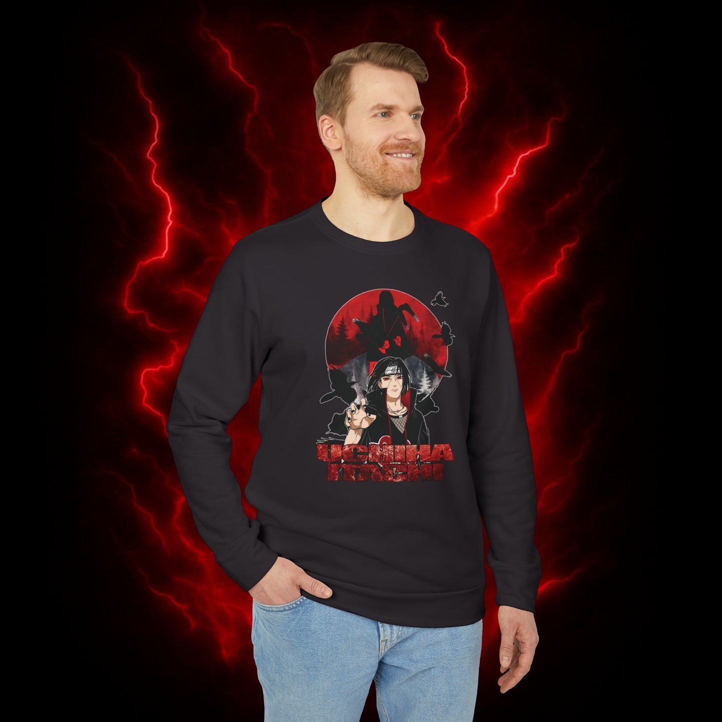Itachi Uchiha Adidas Unisex Fleece Crewneck Sweatshirt