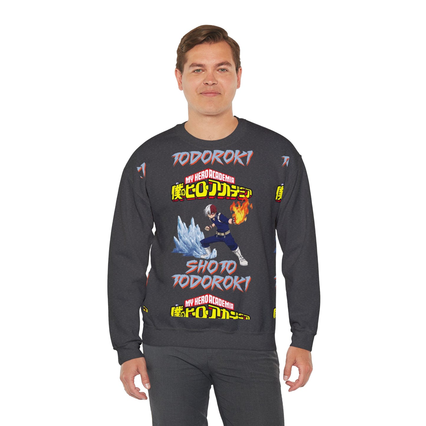 Shoto Todoroki Unisex Heavy Blend Crewneck Sweatshirt | Anime-Inspired Streetwear Pullover