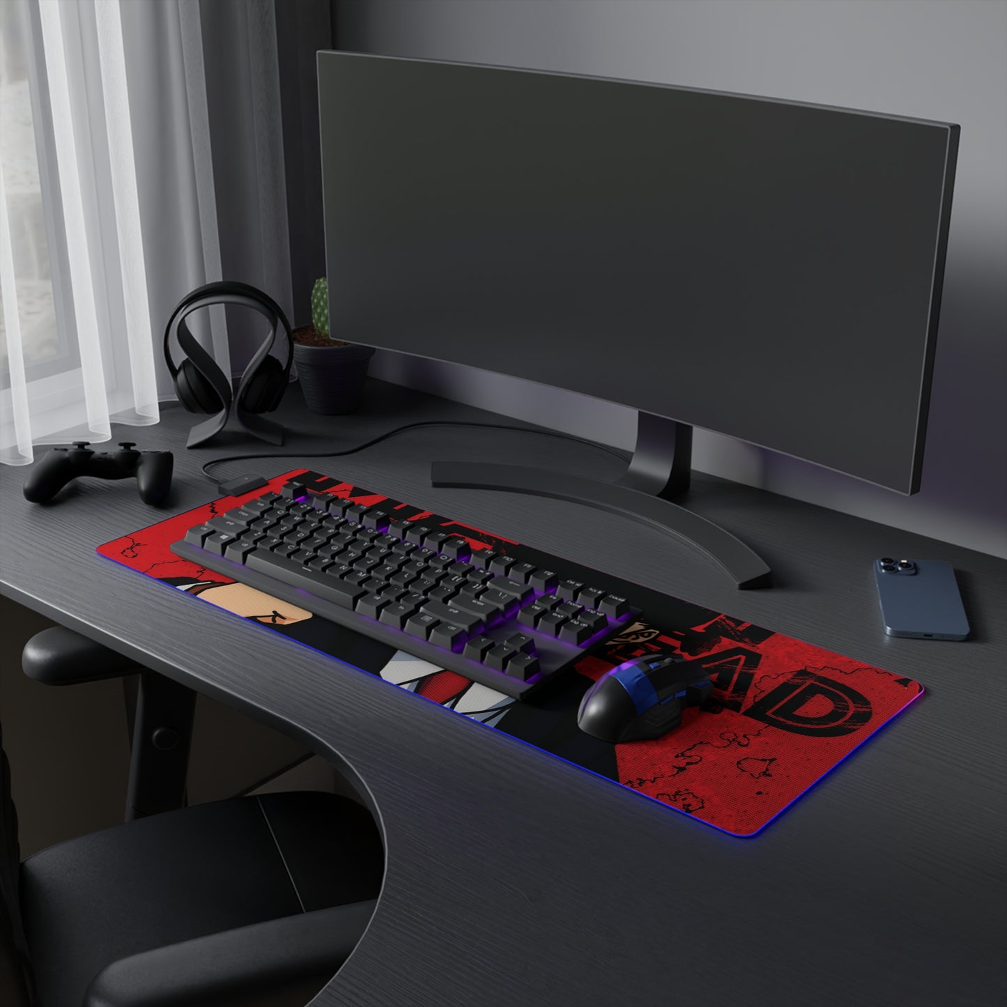 Mash Burnedead LED Gaming Mouse Pad | Mashle: Magic and Muscles RGB Desk Mat