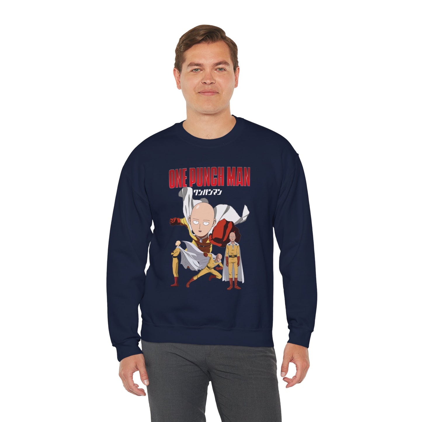 Saitama “One Punch Man” Unisex Heavy Crewneck | Anime Streetwear Sweatshirt