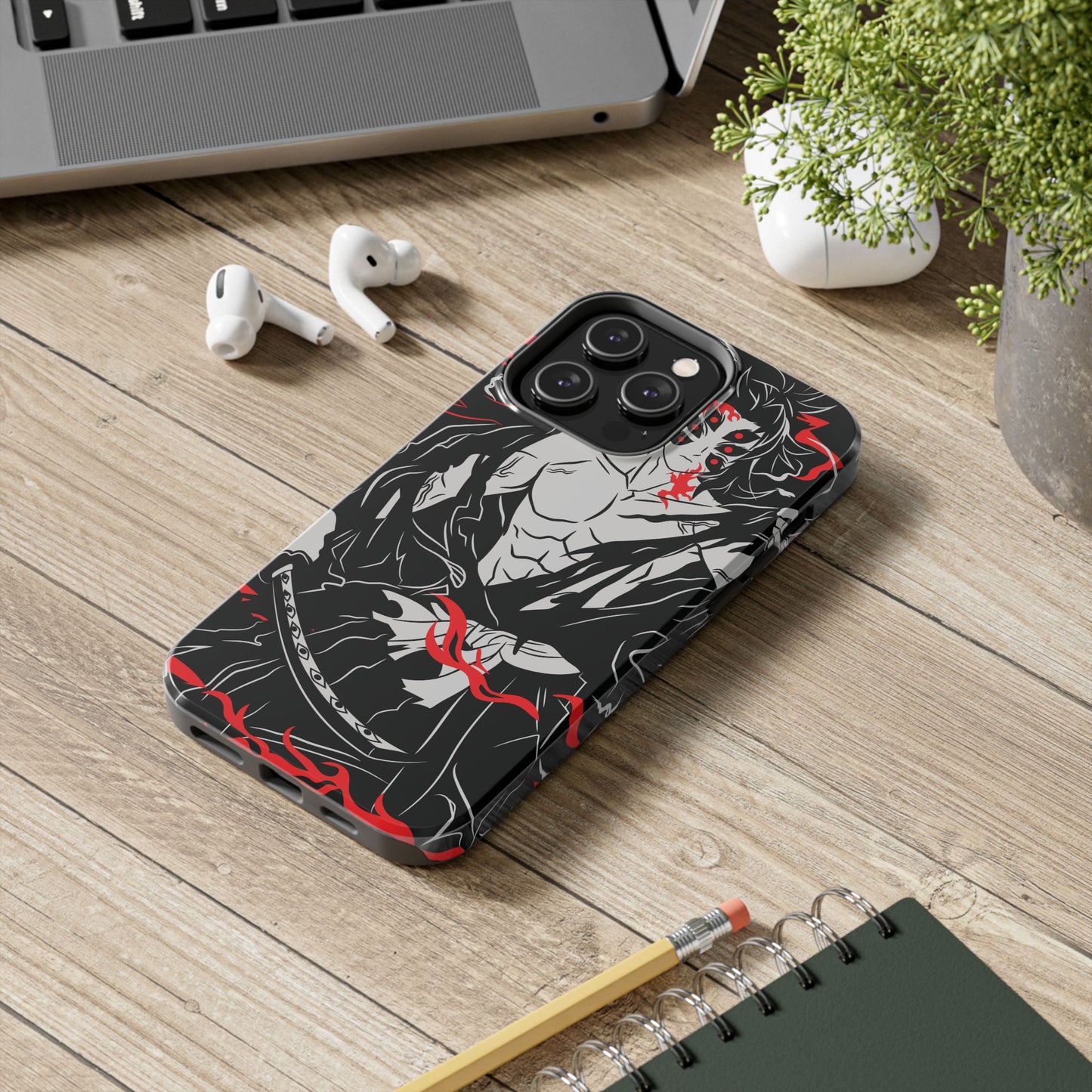 Kokushibo Crimson Aura Phone Case | Upper Moon One Demon Slayer Anime Case