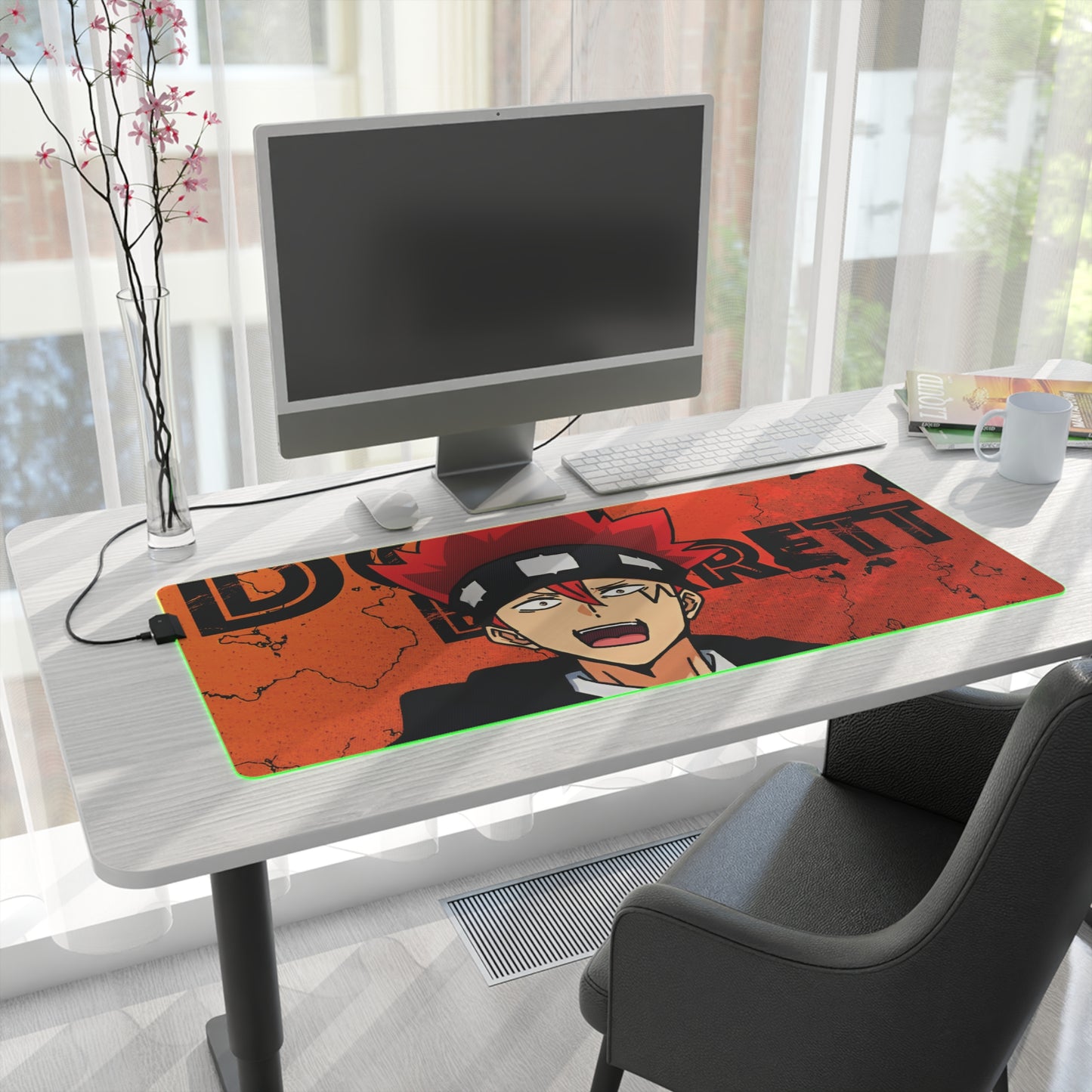 Dot Barrett LED Gaming Mouse Pad | Anime-Inspired RGB Desk Mat | Anime Gamer Mousepad | Otaku Desk Setup