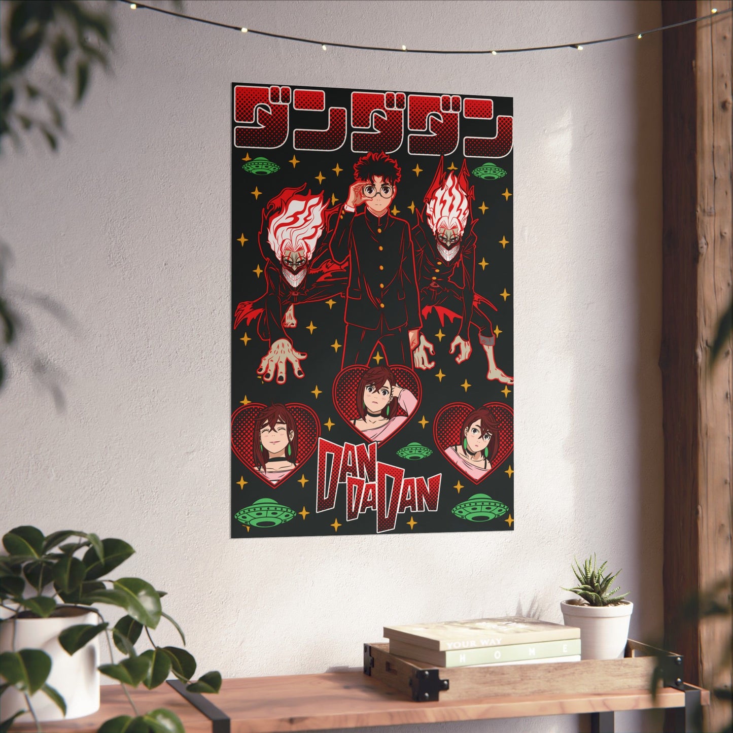 Okarun x Momo II “Cosmic Showdown” Matte Vertical Poster | Dandadan Anime Wall Art