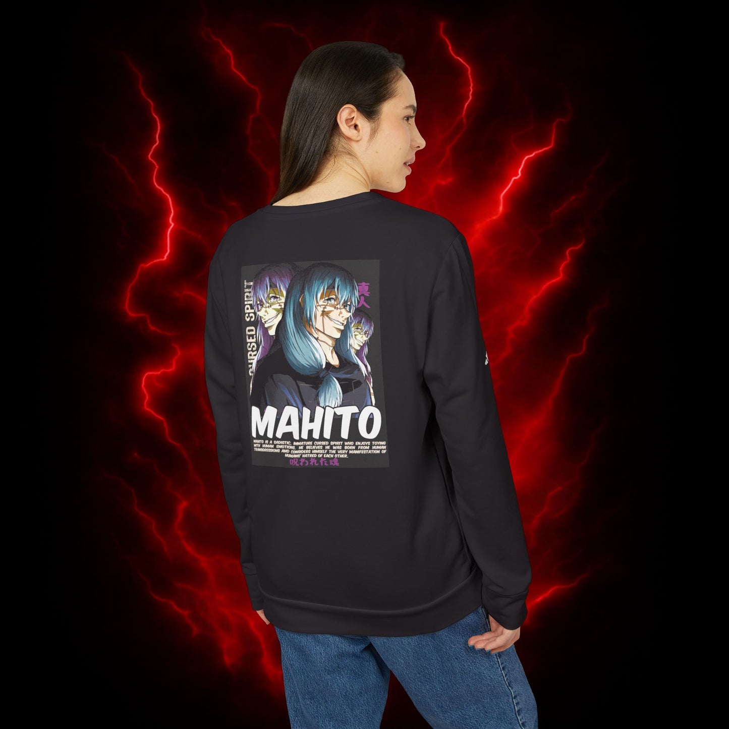 Cursed Spirit Mahito II Adidas Unisex Fleece Crewneck Sweatshirt