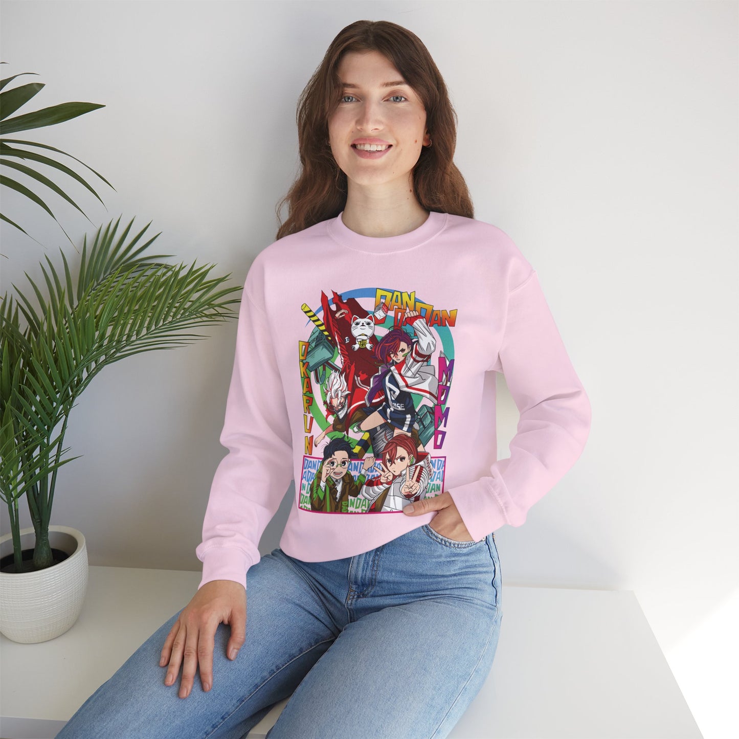 Okarun x Momo Unisex Heavy Crewneck | Dandadan Anime Streetwear Sweatshirt