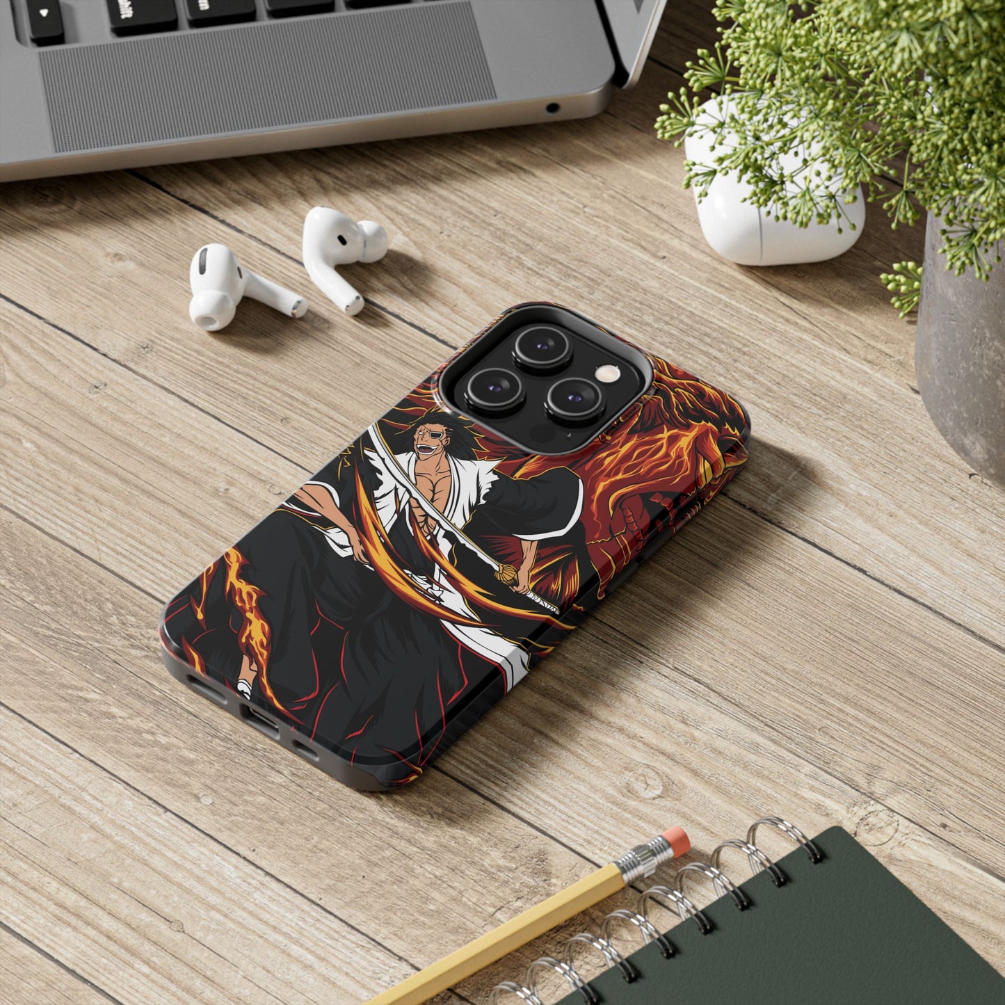 Genryūsai Yamamoto Flame Bankai Double Layered Phone Case | Bleach-Inspired Protective Anime Case