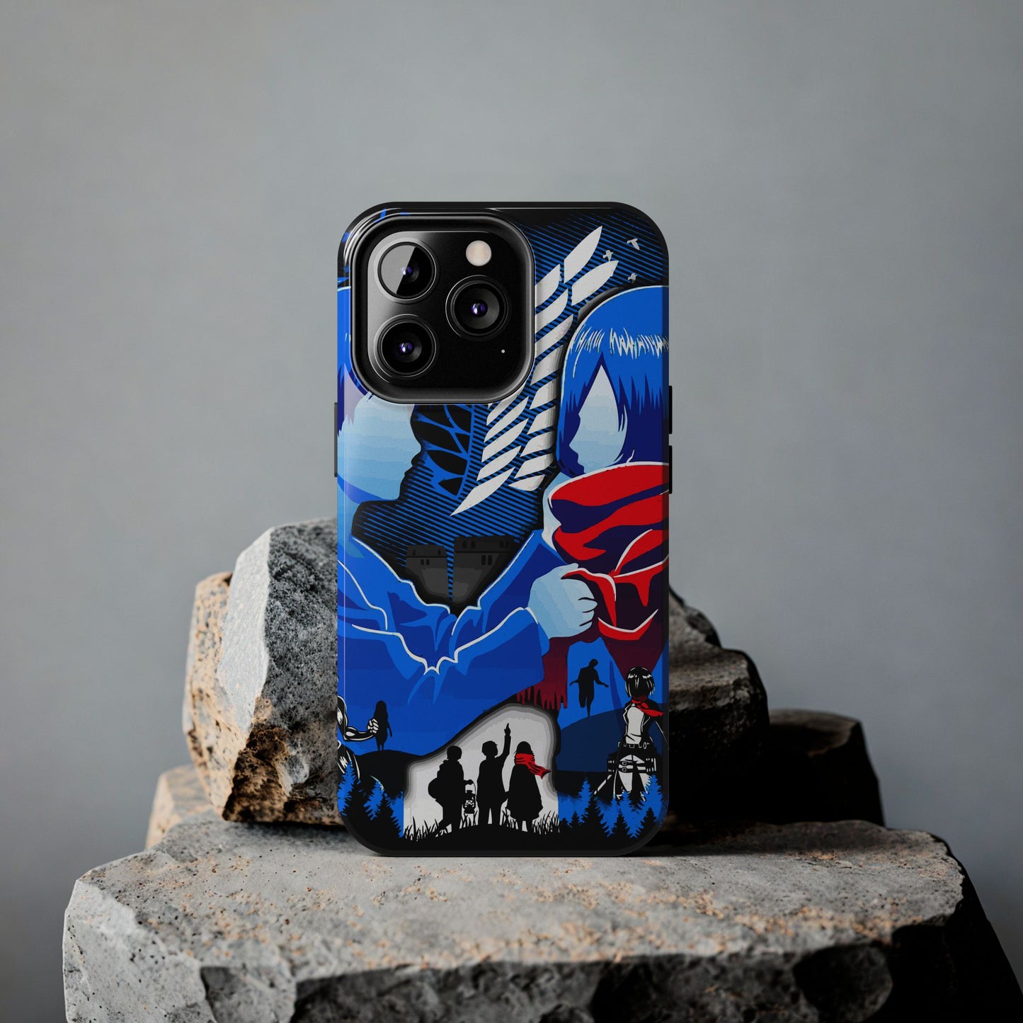 Mikasa x Eren Double Layered Phone Case | Attack on Titan-Inspired Protective Anime Case