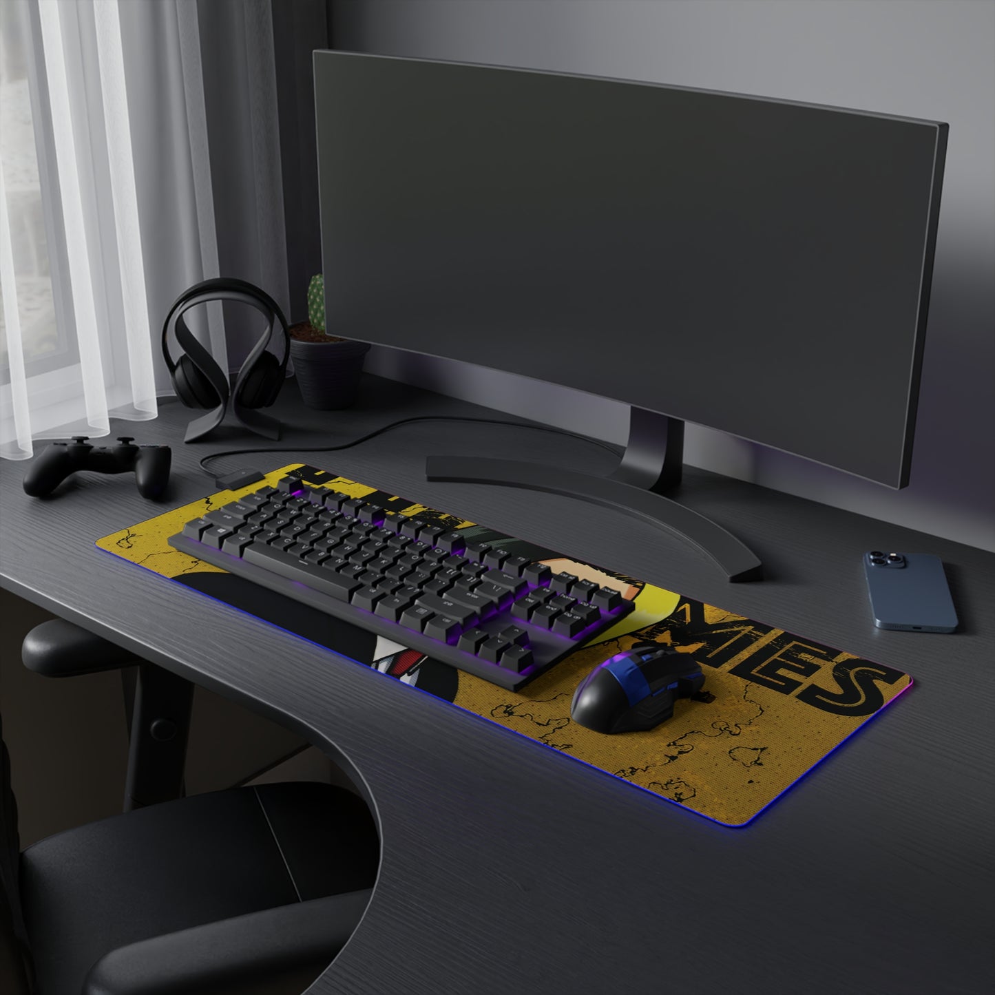 Finn Ames LED Gaming Mouse Pad | Mashle: Magic and Muscles RGB Desk Mat