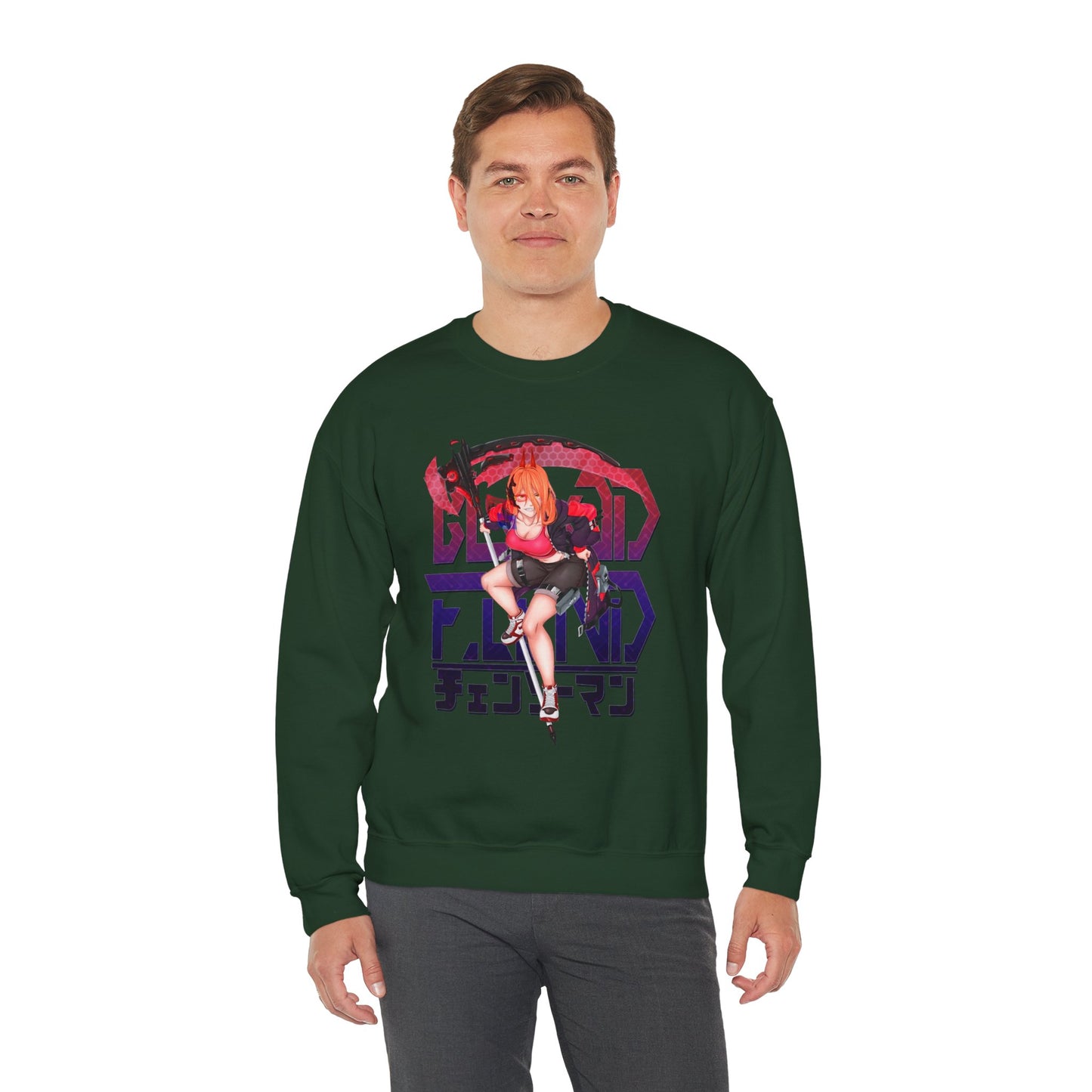 Blood Fiend Power III Unisex Heavy Blend Crewneck Sweatshirt | Chainsaw Man Anime Pullover