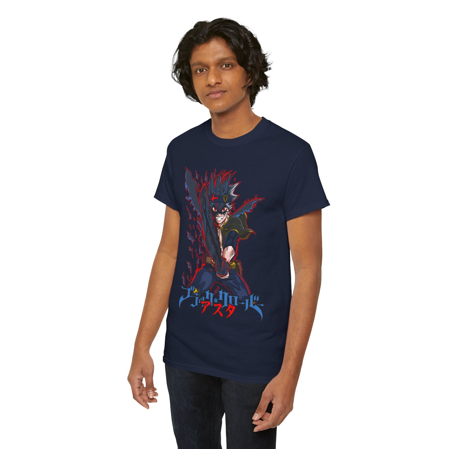 Black Asta Unisex Heavy Cotton T-Shirt | Black Clover Anime Streetwear Tee