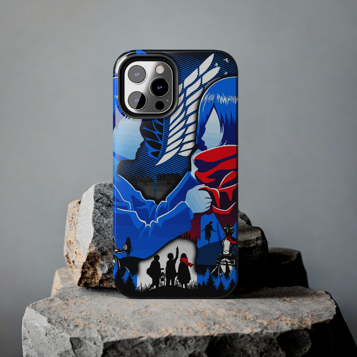 Mikasa x Eren Double Layered Phone Case | Attack on Titan-Inspired Protective Anime Case