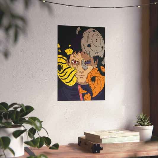 Obito Uchiha Matte Poster | Akatsuki Anime-Inspired Wall Art | Masked Uchiha Villain Decor | Otaku Manga Wall Print