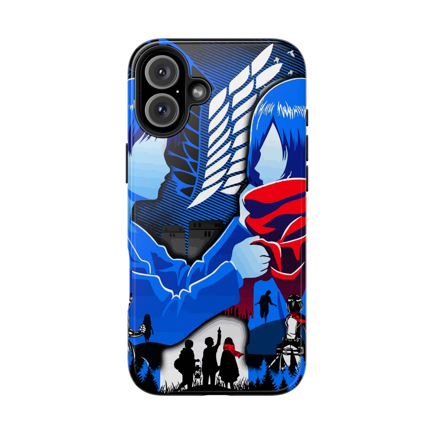 Mikasa x Eren Double Layered Phone Case | Attack on Titan-Inspired Protective Anime Case