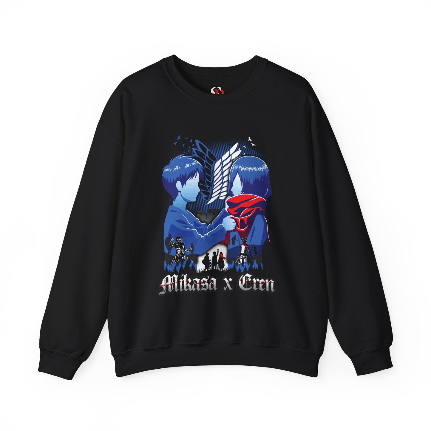 Mikasa x Eren Unisex Heavy Blend Crewneck Sweatshirt | Attack on Titan Anime Streetwear
