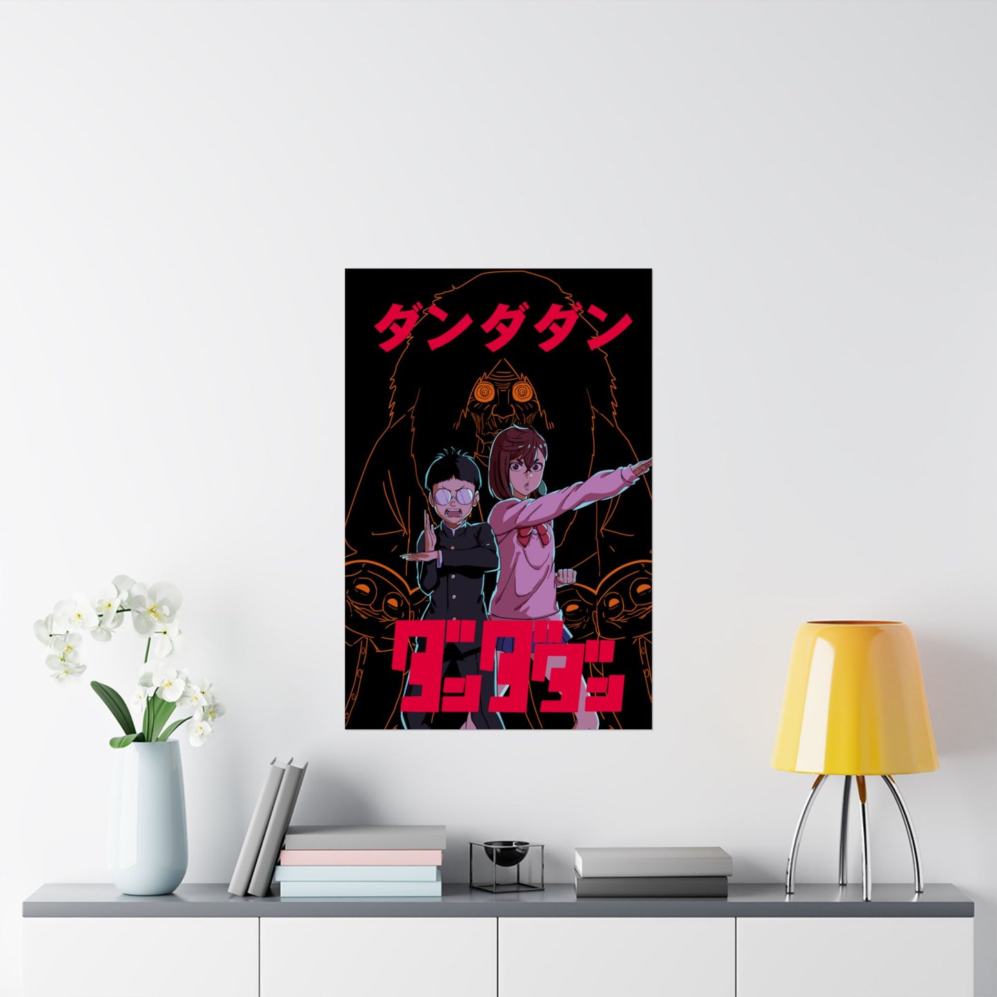 Okarun & Momo vs Turbo Granny Matte Vertical Poster | Dandadan Anime Wall Art