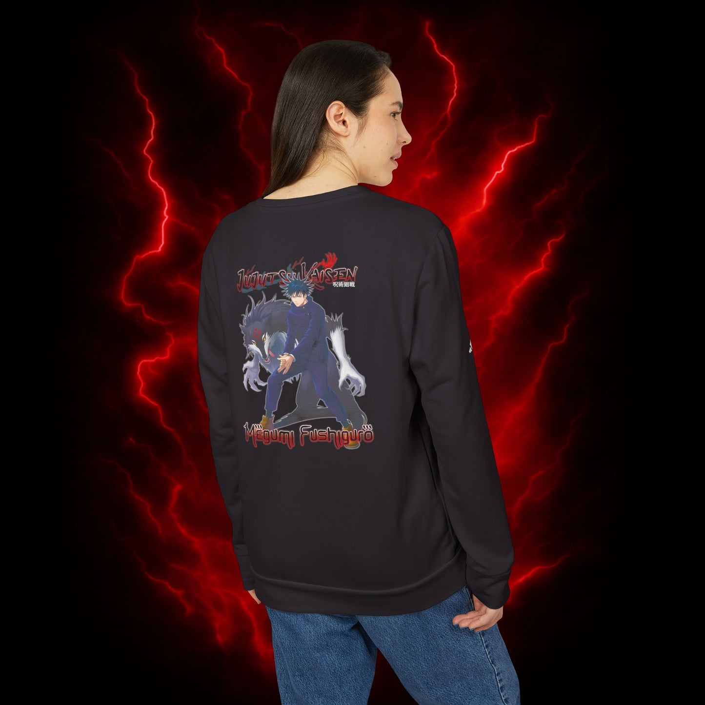 Megumi Fushiguro II Adidas Unisex Fleece Crewneck Sweatshirt
