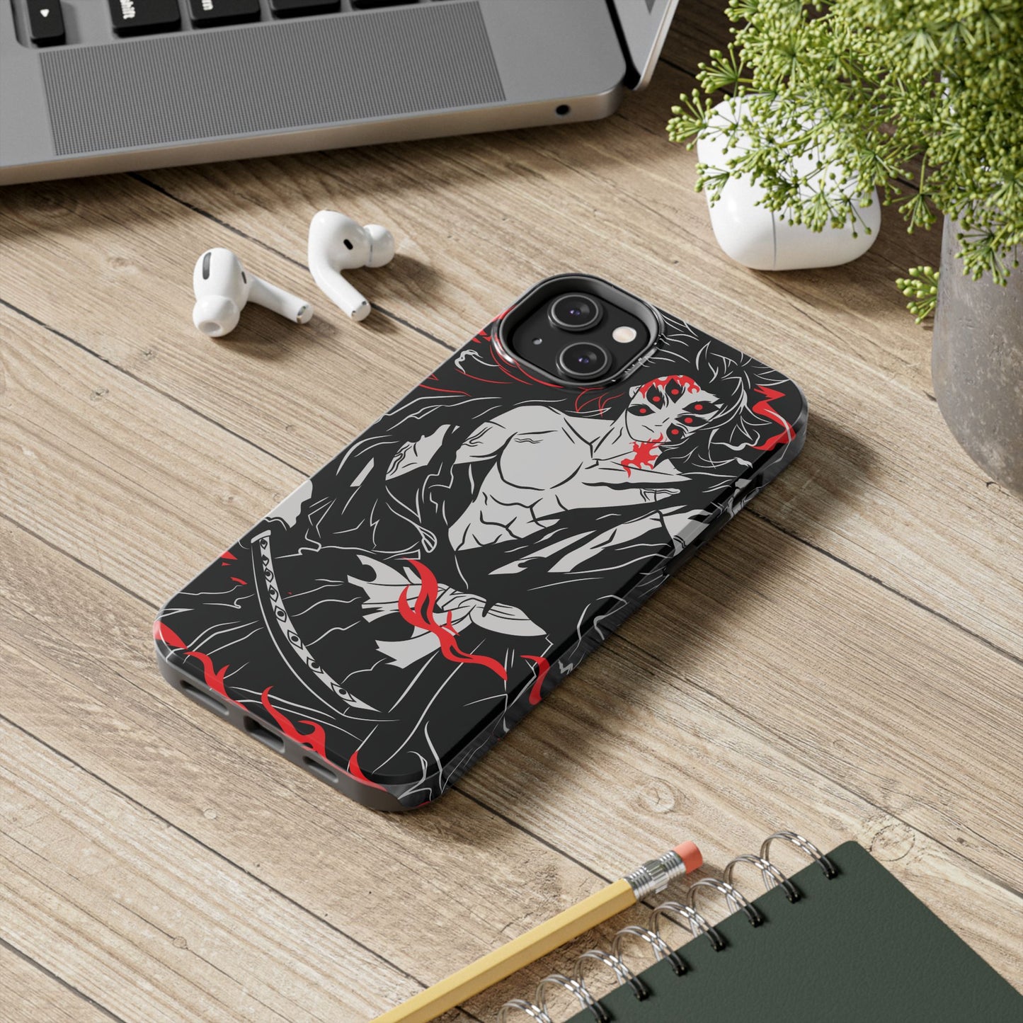 Kokushibo Crimson Aura Phone Case | Upper Moon One Demon Slayer Anime Case