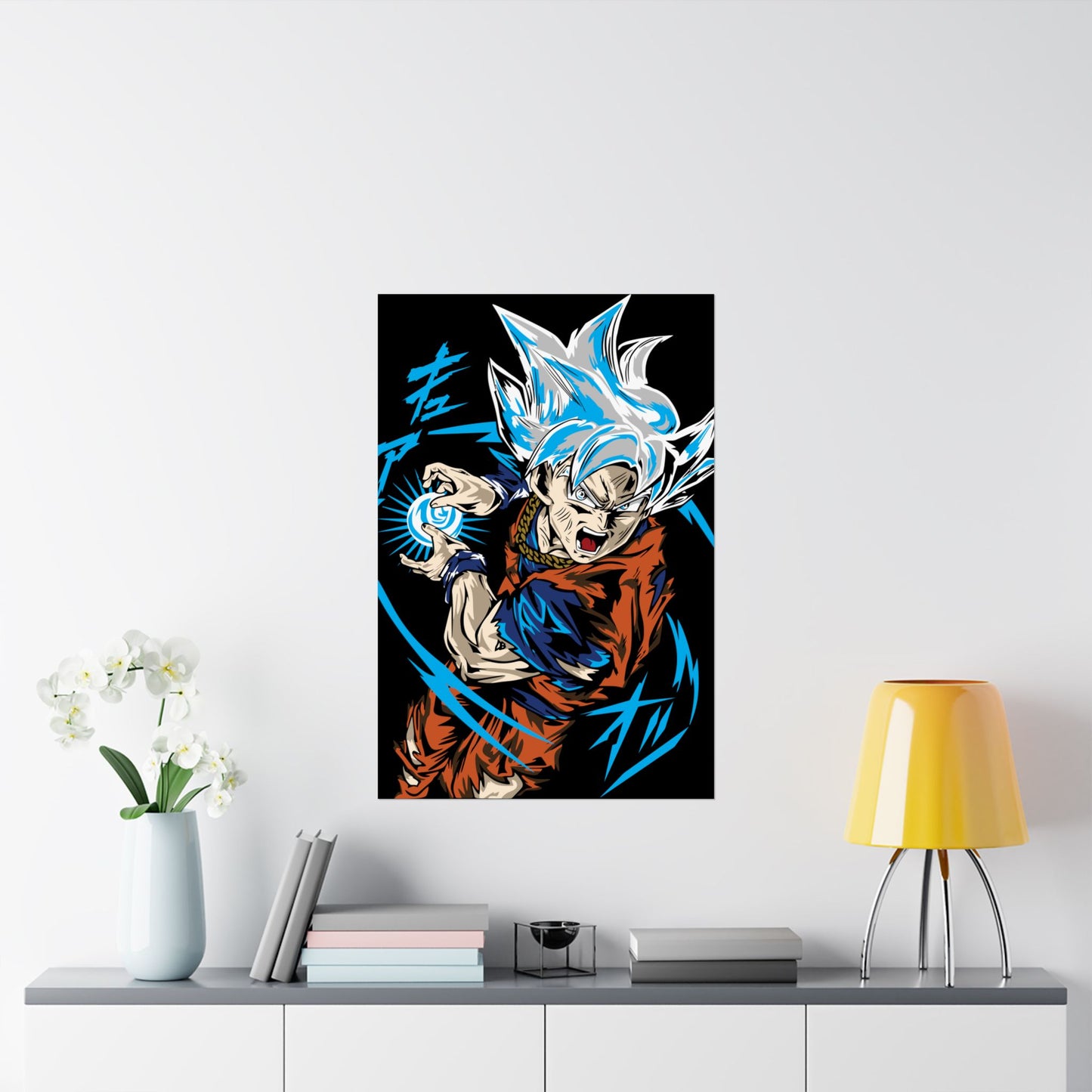 Super Saiyan Blue Goku Kamehameha Matte Vertical Poster