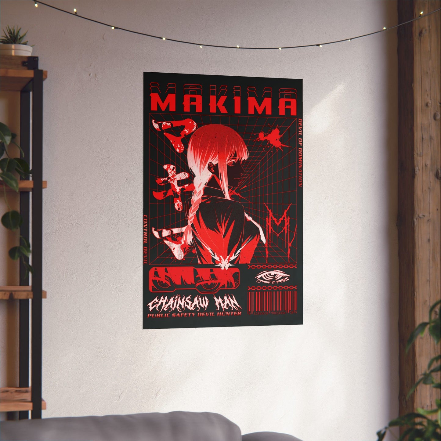 Control Devil Makima III Matte Vertical Poster | Chainsaw Man Wall Art