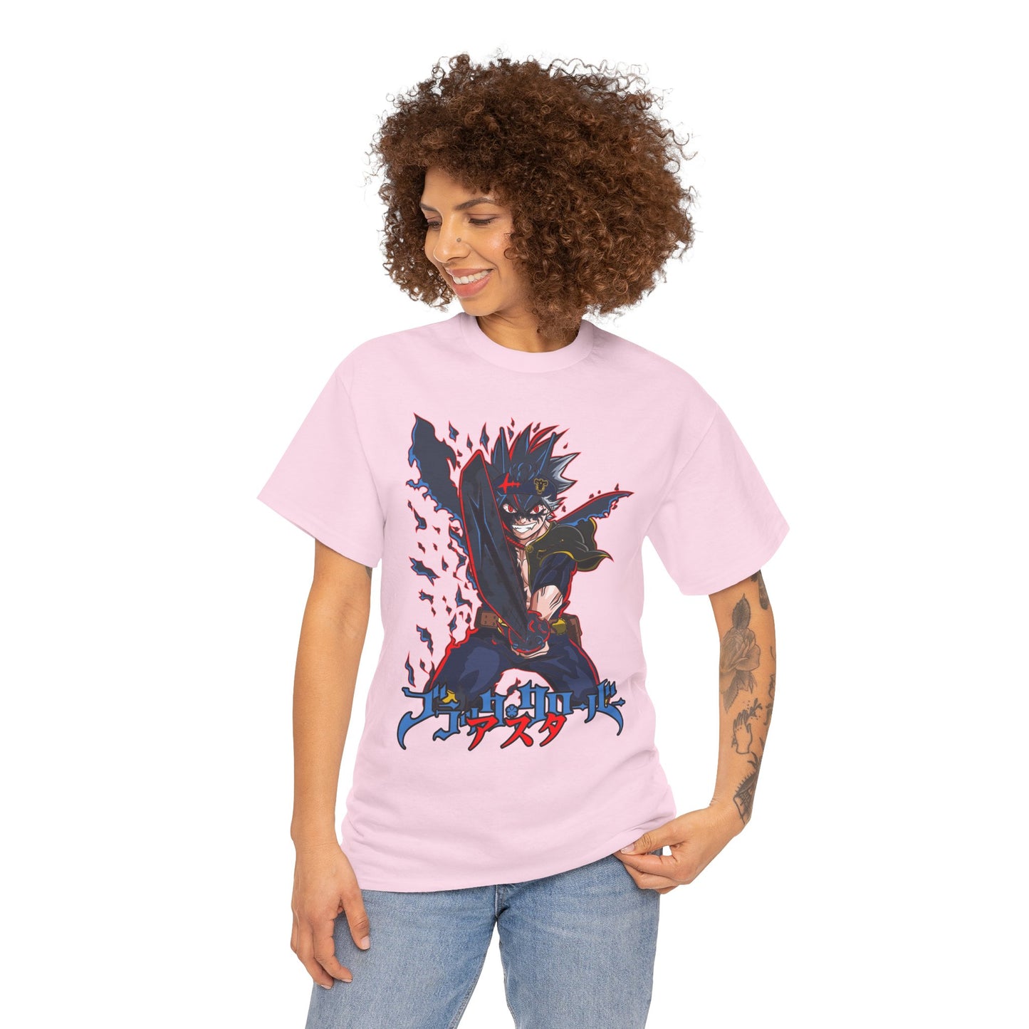 Black Asta Unisex Heavy Cotton T-Shirt | Black Clover Anime Streetwear Tee