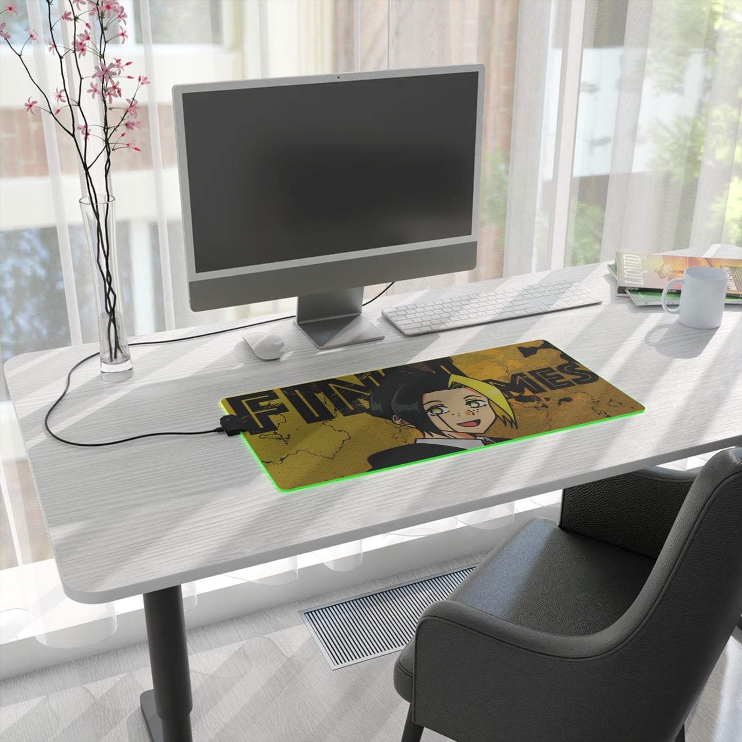Finn Ames LED Gaming Mouse Pad | Mashle: Magic and Muscles RGB Desk Mat