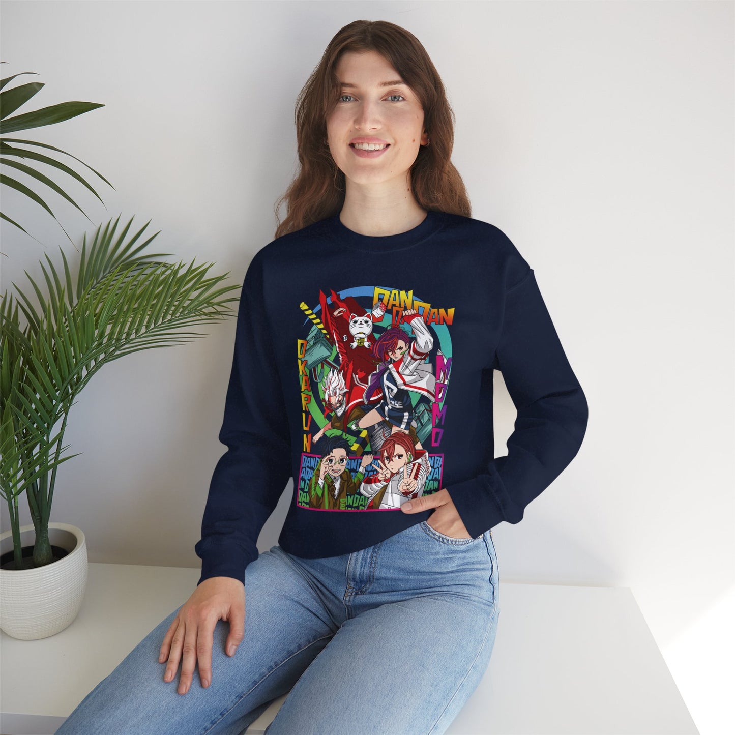 Okarun x Momo Unisex Heavy Crewneck | Dandadan Anime Streetwear Sweatshirt