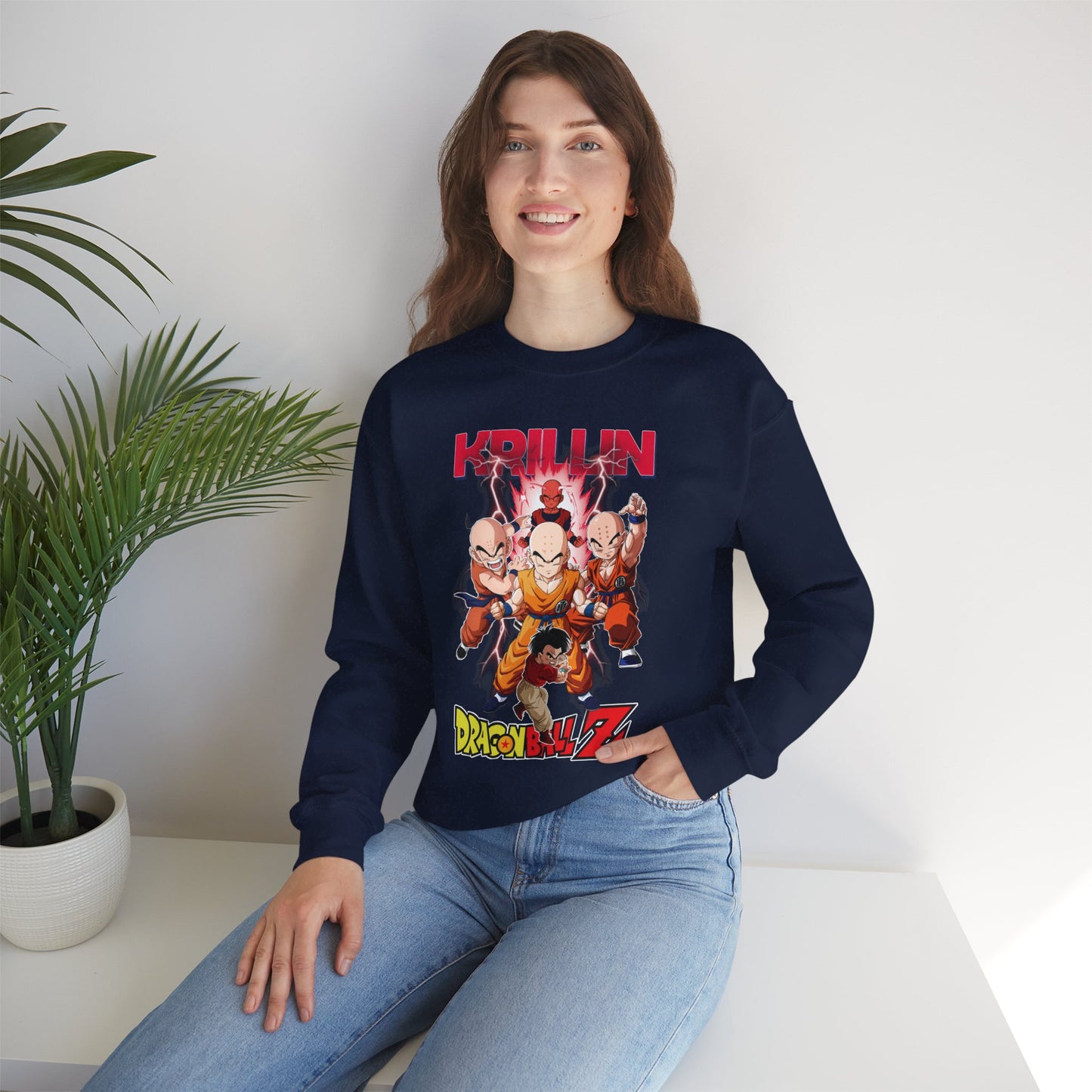 Krillin “Earth’s Strongest” Unisex Heavy Crewneck | Dragon Ball Z Streetwear Sweatshirt