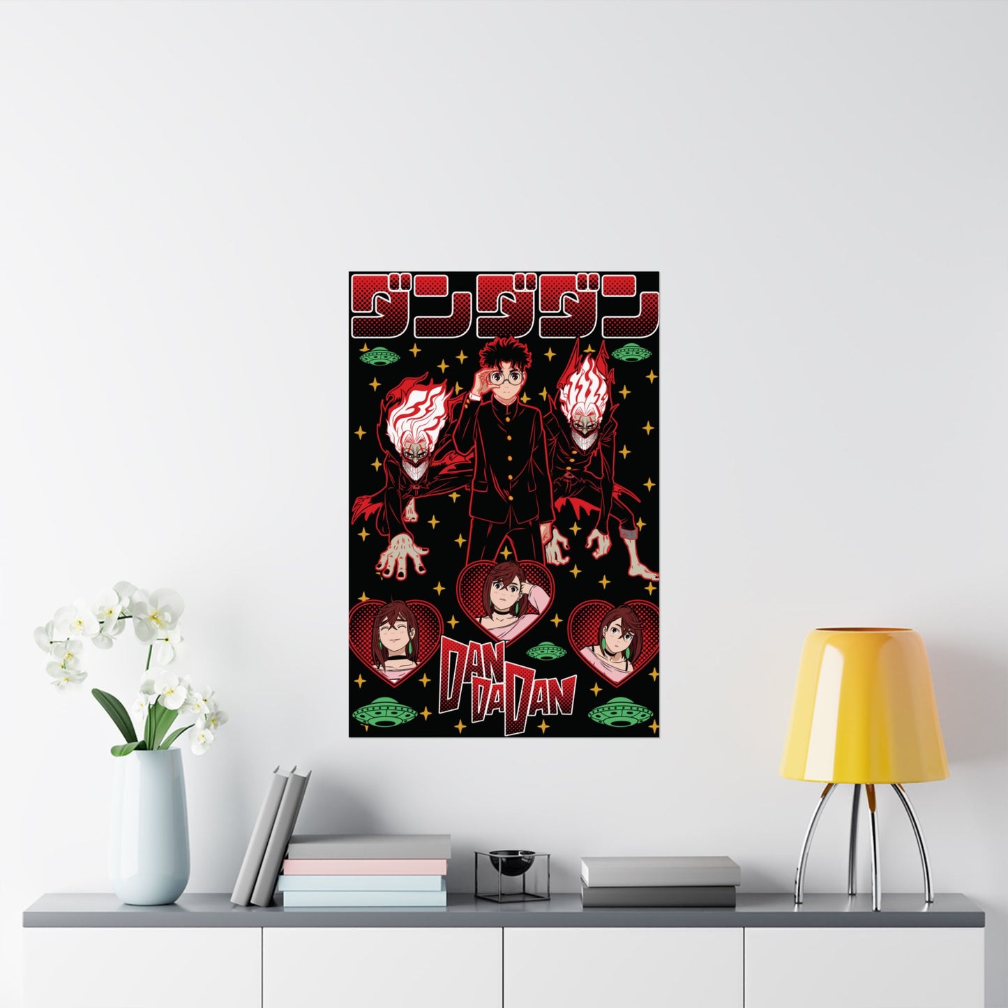 Okarun x Momo II “Cosmic Showdown” Matte Vertical Poster | Dandadan Anime Wall Art