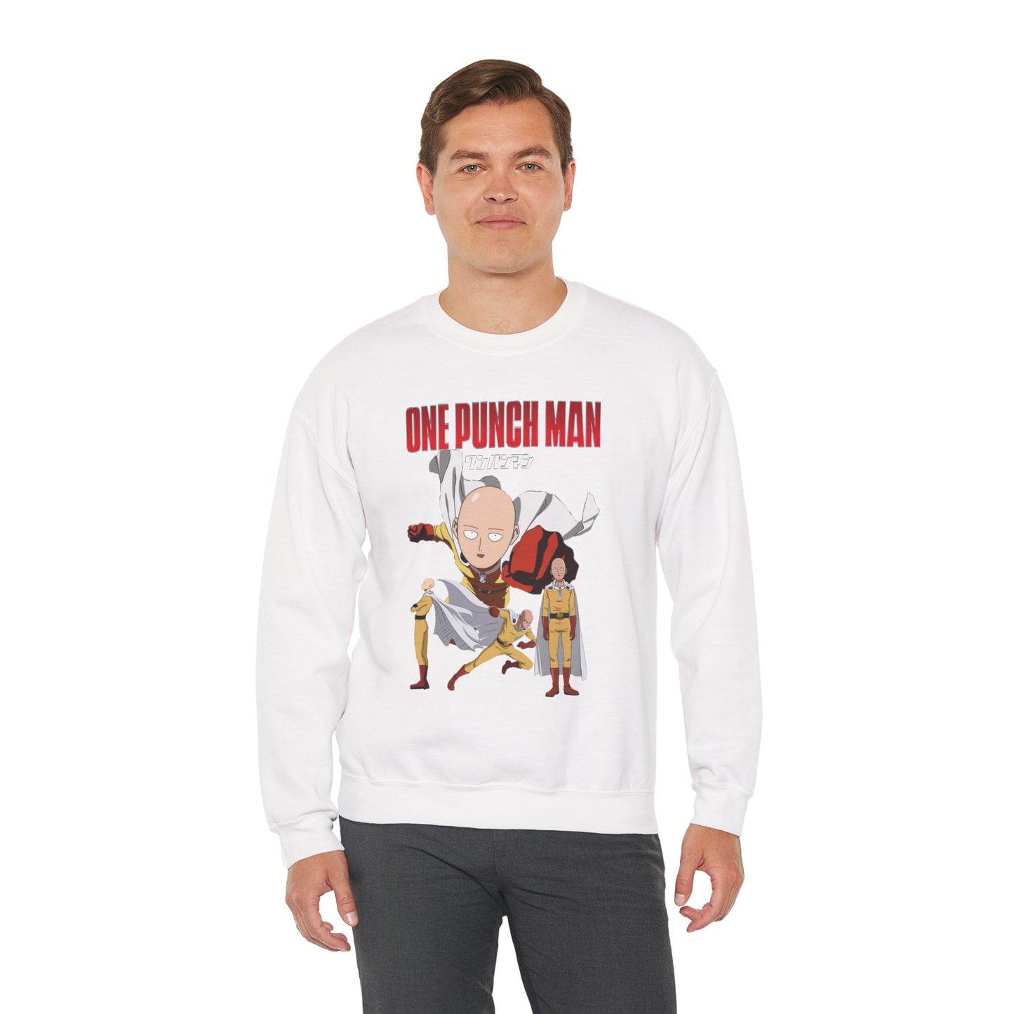 Saitama “One Punch Man” Unisex Heavy Crewneck | Anime Streetwear Sweatshirt
