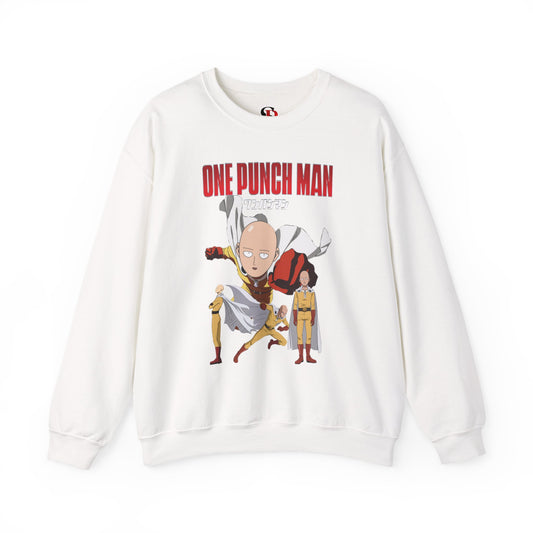 Saitama Anime Crewneck | Unisex Heavy Cotton Anime-Inspired Streetwear Sweatshirt | Manga Graphic Apparel