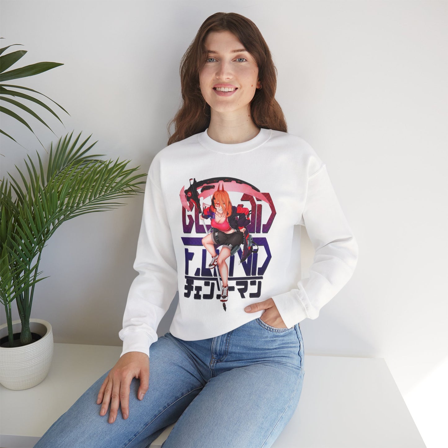 Blood Fiend Power III Unisex Heavy Blend Crewneck Sweatshirt | Chainsaw Man Anime Pullover