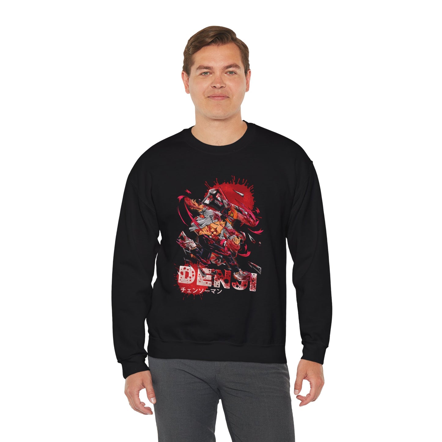 Denji Chainsaw Devil Form Unisex Heavy Blend Crewneck Sweatshirt | Chainsaw Man Anime Pullover