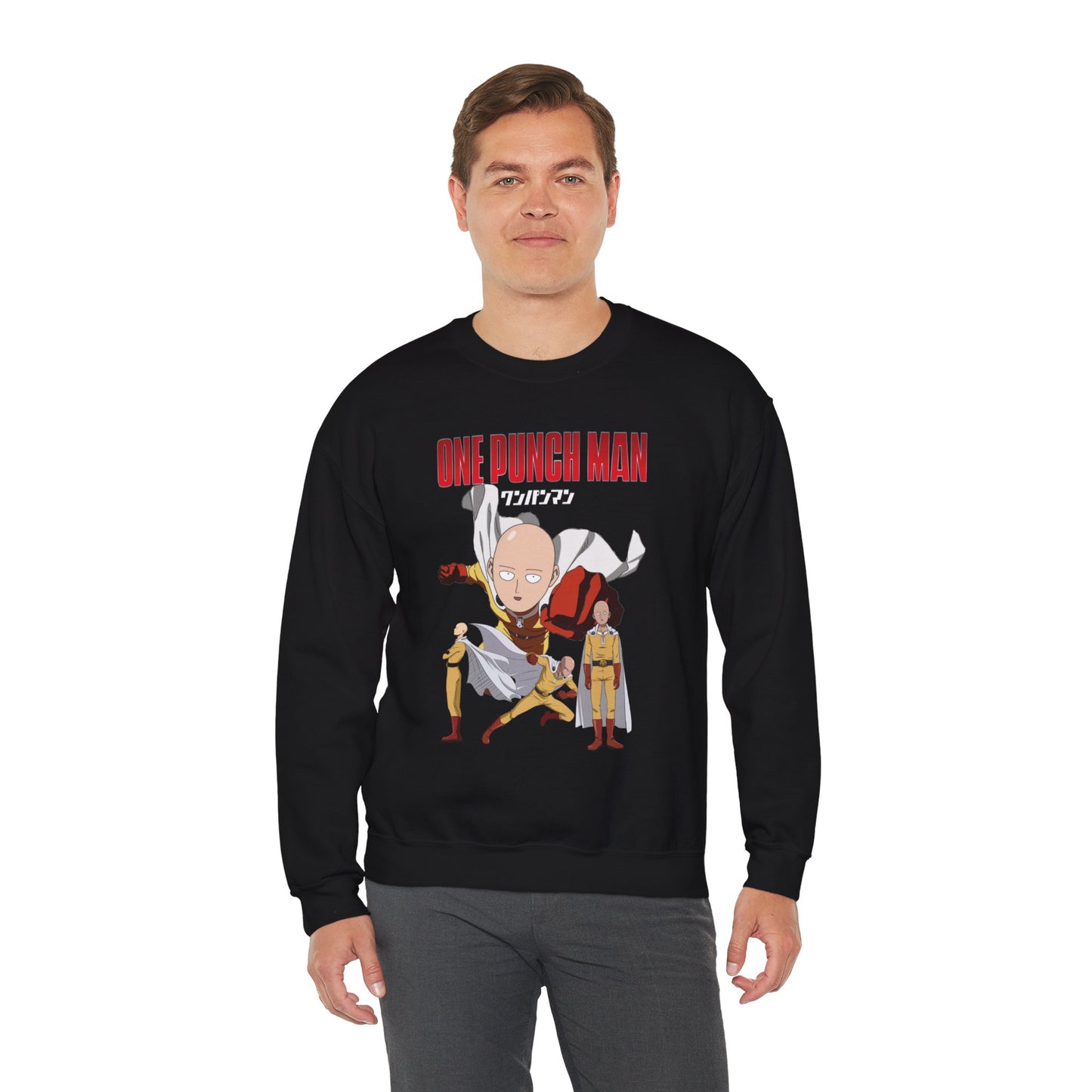 Saitama “One Punch Man” Unisex Heavy Crewneck | Anime Streetwear Sweatshirt