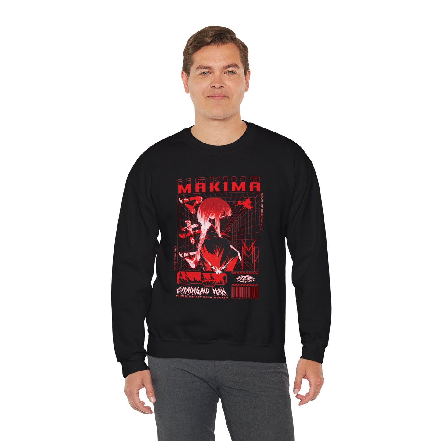 Control Devil Makima III Unisex Heavy Blend Crewneck Sweatshirt | Chainsaw Man Anime Pullover