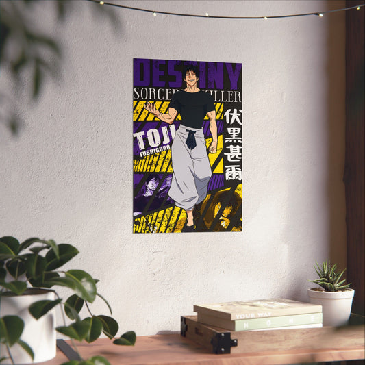 Sorcerer Killer Toji Fushiguro Matte Vertical Poster | Anime-Inspired Wall Art | Sorcerer Anime Print