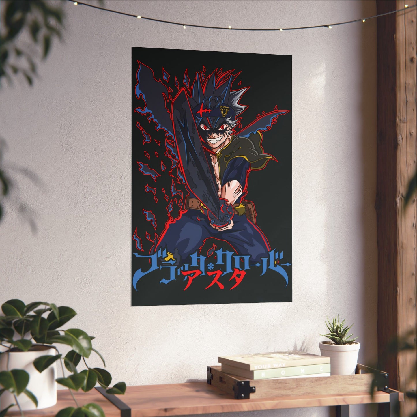 Black Asta Matte Vertical Poster | Black Clover Anime Wall Art