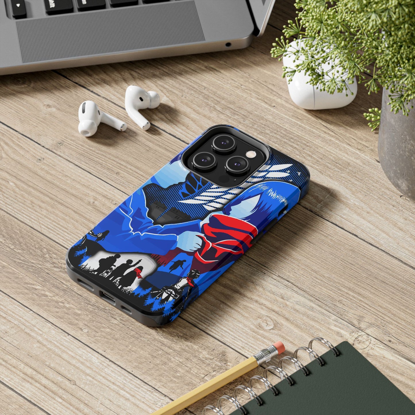 Mikasa x Eren Double Layered Phone Case | Attack on Titan-Inspired Protective Anime Case